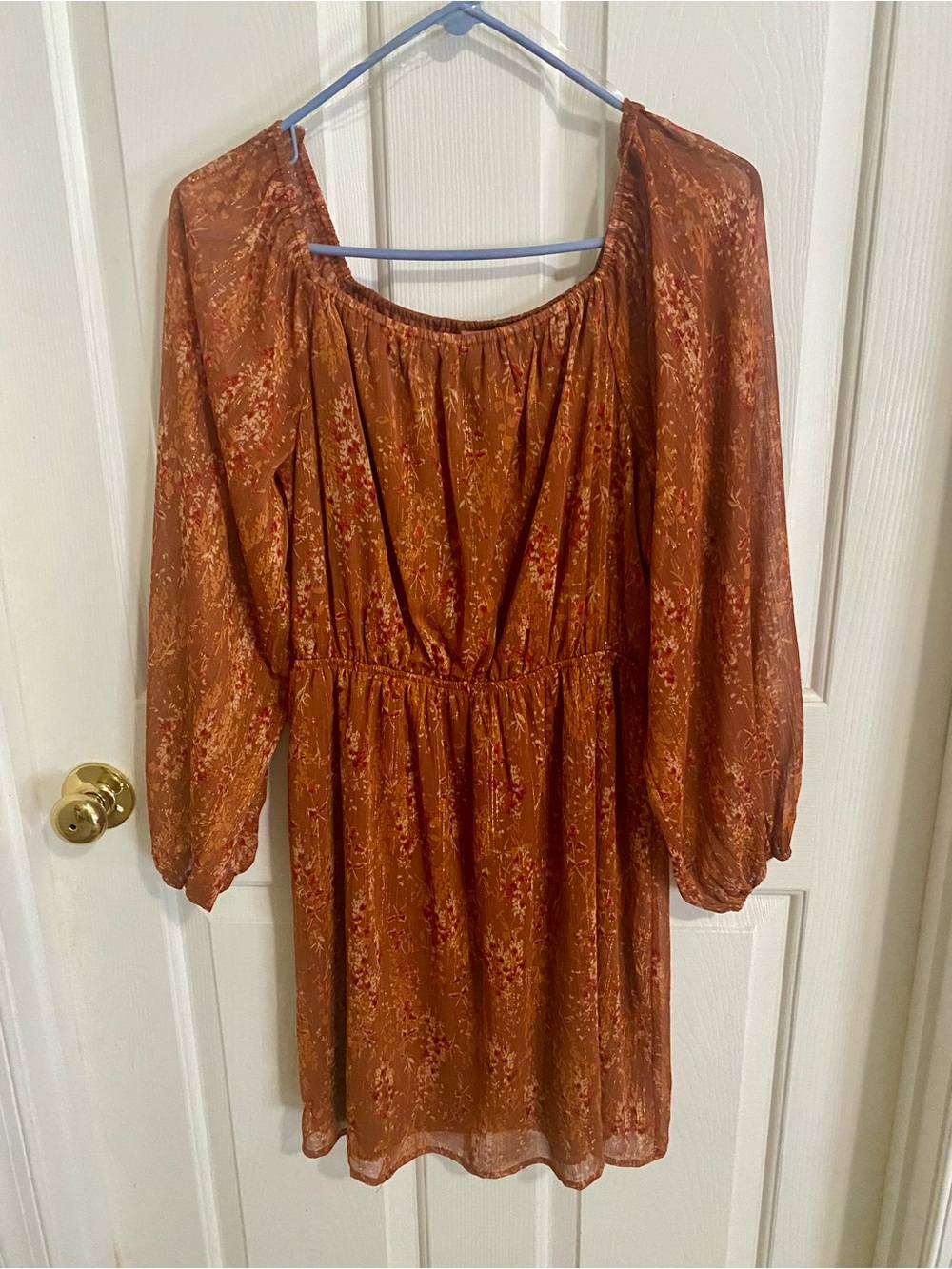 ANDREE BY UNIT Rust Floral Mini Dress